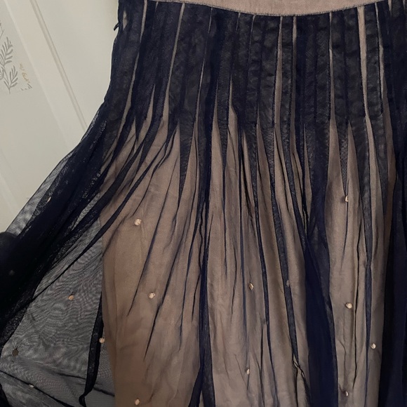 Anthropologie Odille Fit & Flare Dress 12 Layered Tulle Embroidered Party Summer - Picture 7 of 9
